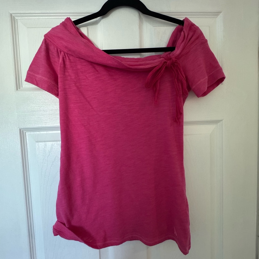 Vintage Abercrombie & Fitch Pink Off-Shoulder Tie Top